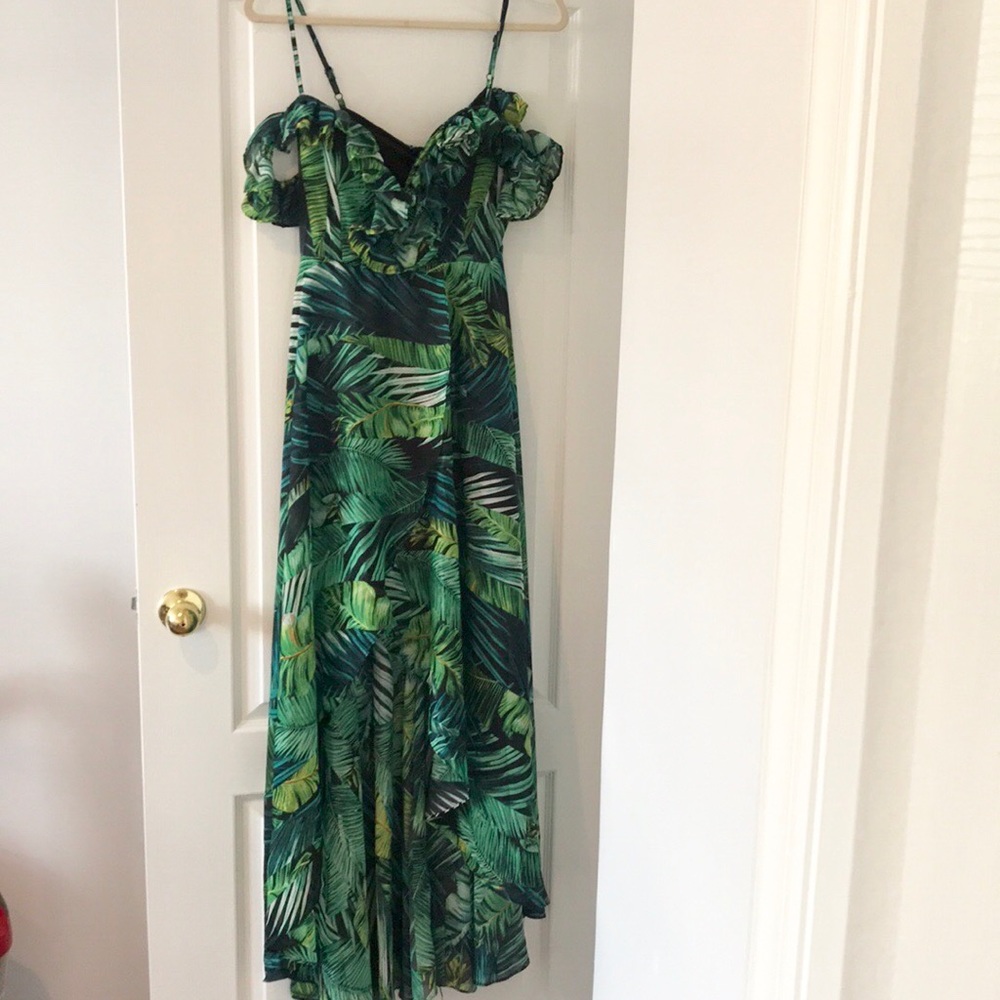 Hot Miami Styles green palm dress
